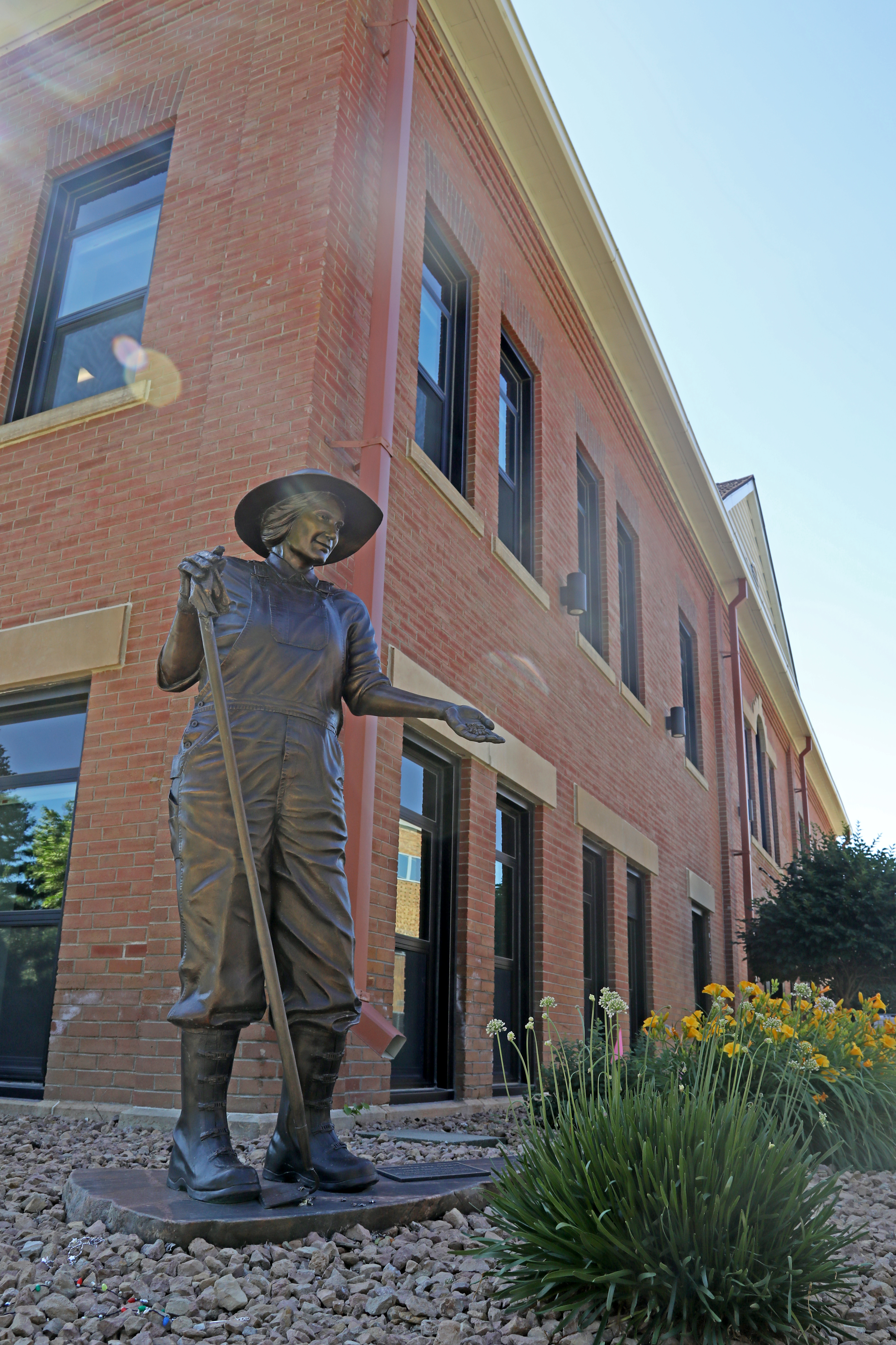 Millicent Atkins Statue by Gerber Building